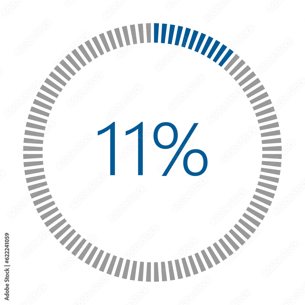 Poster 1-100 percentage meter for report progress, icon loader blue loader indicator.