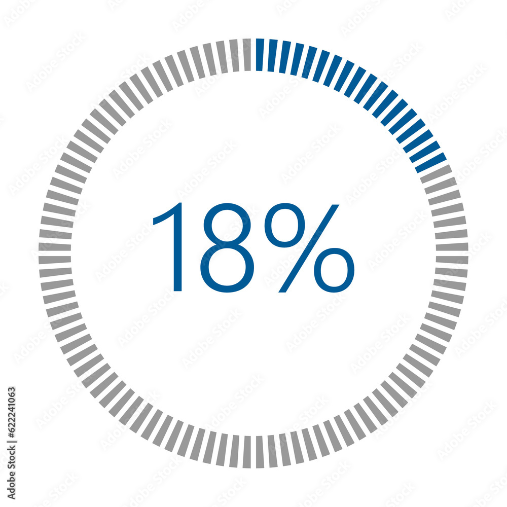 Poster 1-100 percentage meter for report progress, icon loader blue loader indicator.