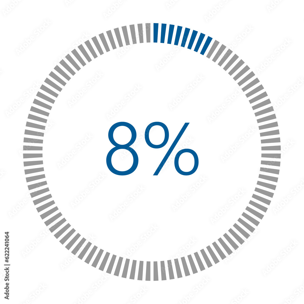Poster 1-100 percentage meter for report progress, icon loader blue loader indicator.