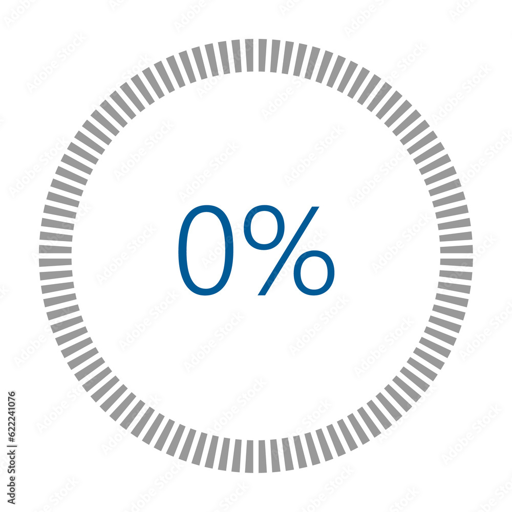 Poster 1-100 percentage meter for report progress, icon loader blue loader indicator.