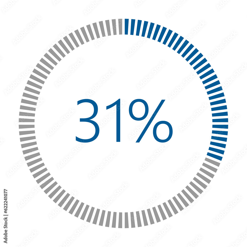 Poster 1-100 percentage meter for report progress, icon loader blue loader indicator.