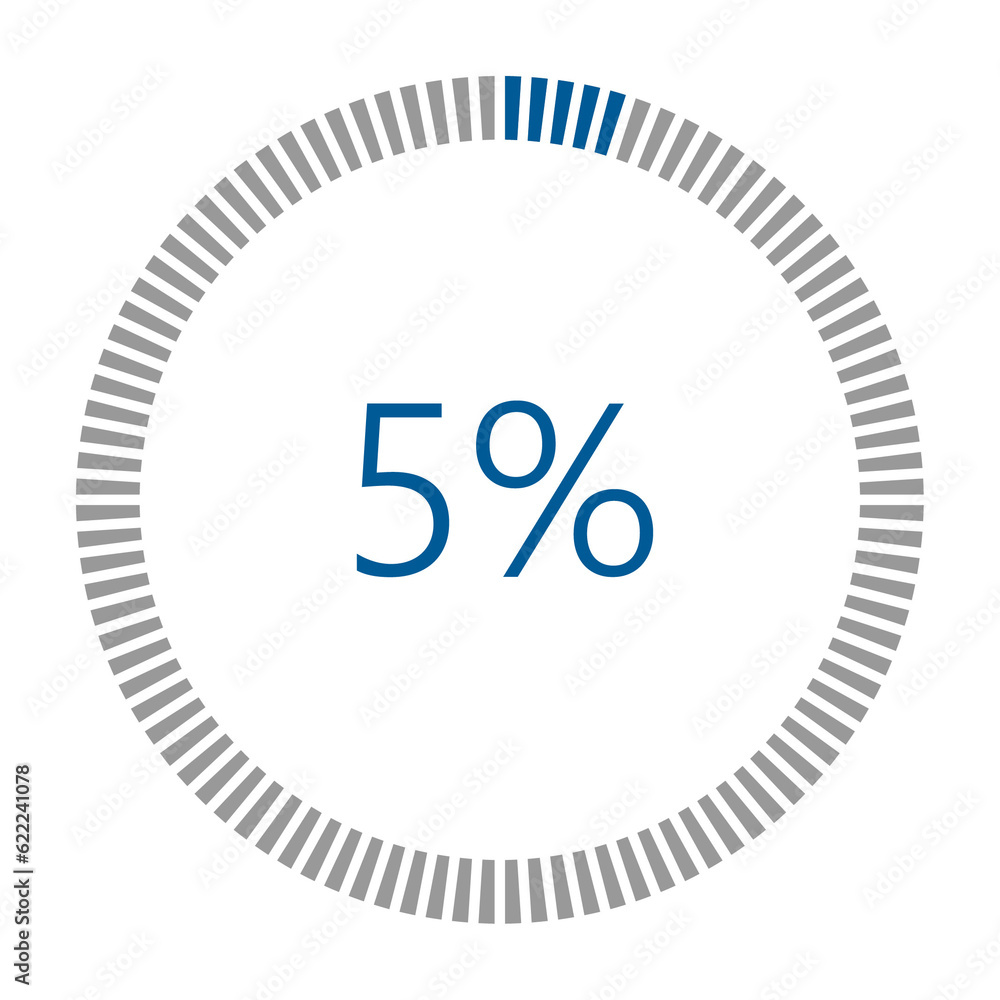 Poster 1-100 percentage meter for report progress, icon loader blue loader indicator.