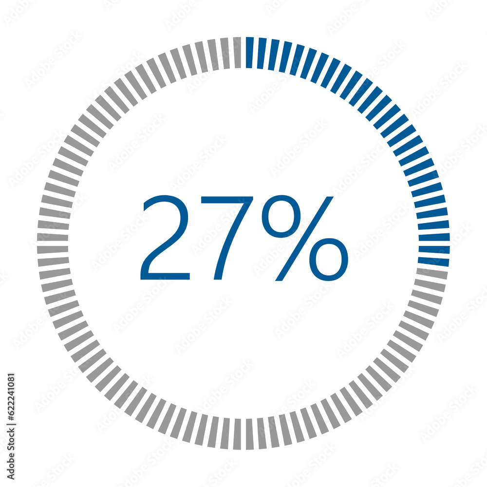 Poster 1-100 percentage meter for report progress, icon loader blue loader indicator.