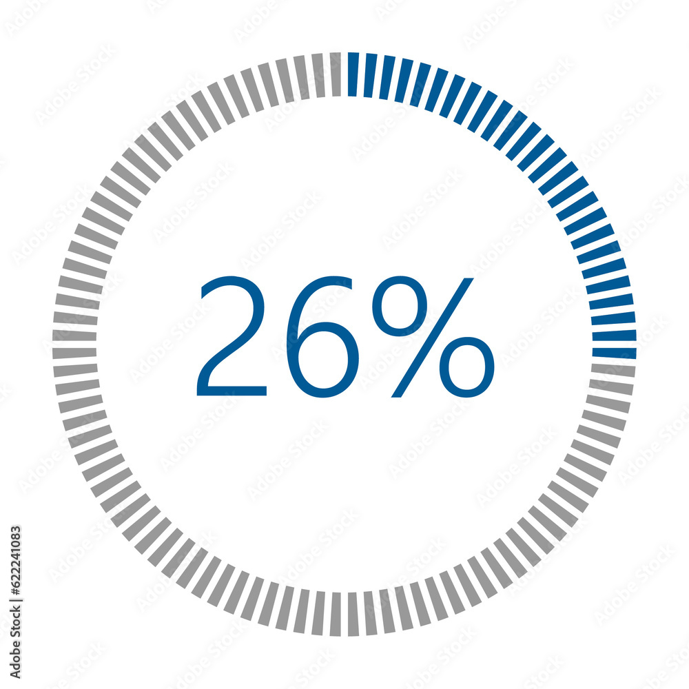 Poster 1-100 percentage meter for report progress, icon loader blue loader indicator.