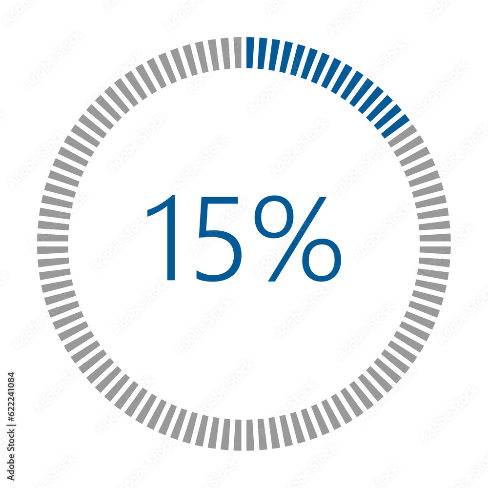 Poster 1-100 percentage meter for report progress, icon loader blue loader indicator.