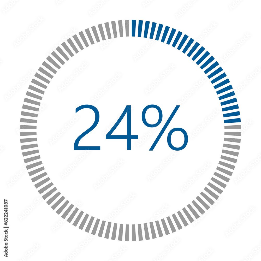 Poster 1-100 percentage meter for report progress, icon loader blue loader indicator.