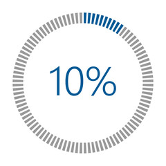 1-100 Percentage Meter for Report Progress, Icon loader Blue Loader Indicator.