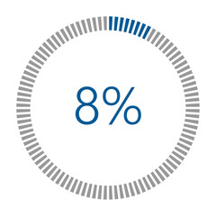 1-100 Percentage Meter for Report Progress, Icon loader Blue Loader Indicator.