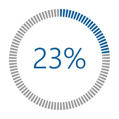 1-100 Percentage Meter for Report Progress, Icon loader Blue Loader Indicator.