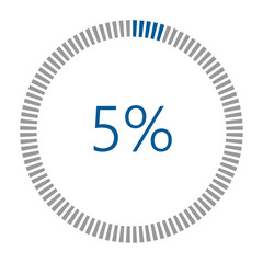 1-100 Percentage Meter for Report Progress, Icon loader Blue Loader Indicator.