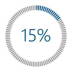 1-100 Percentage Meter for Report Progress, Icon loader Blue Loader Indicator.