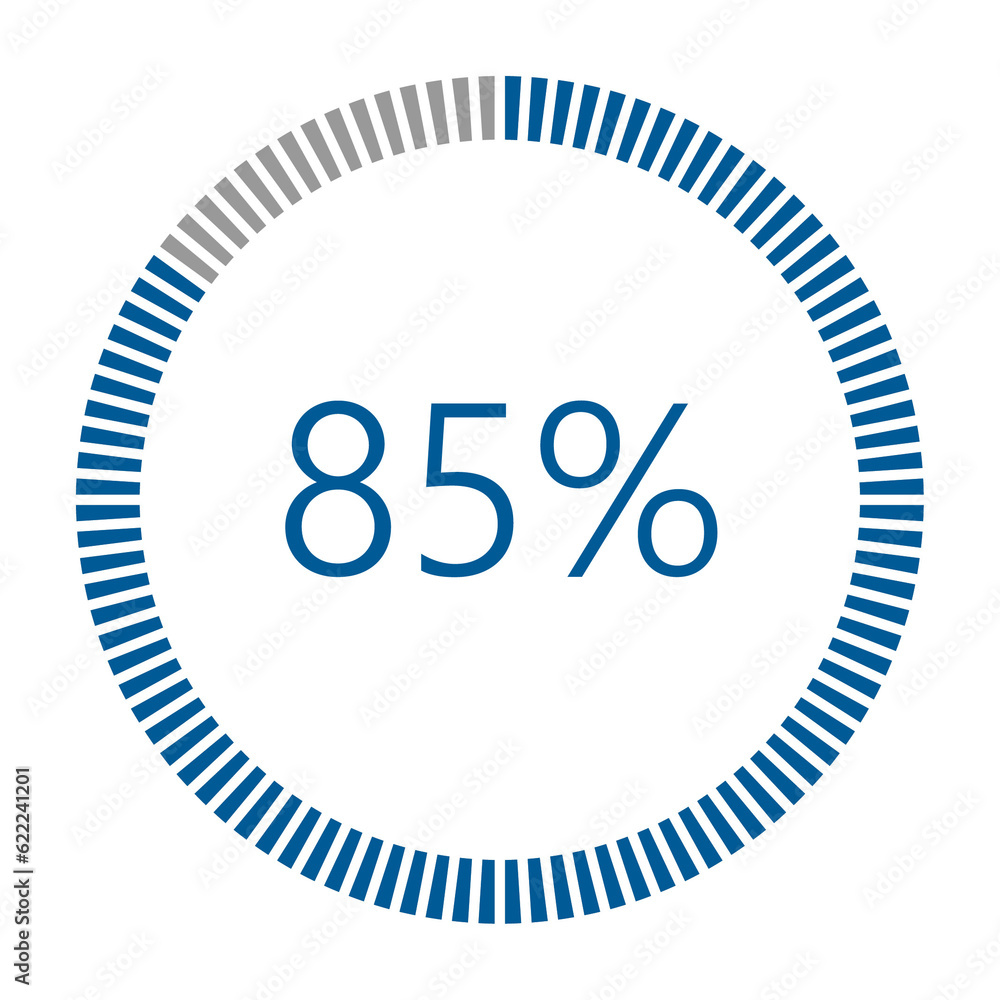 Poster 1-100 percentage meter for report progress, icon loader blue loader indicator.