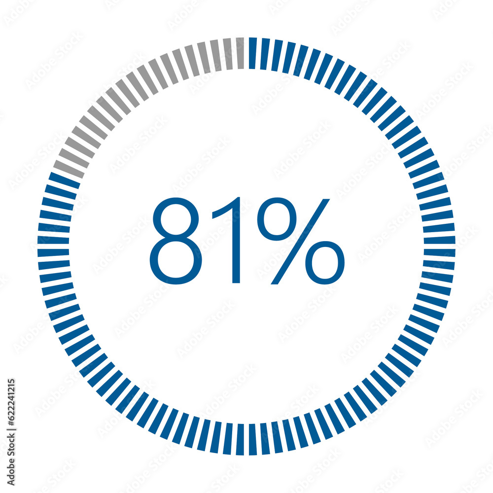 Poster 1-100 percentage meter for report progress, icon loader blue loader indicator.
