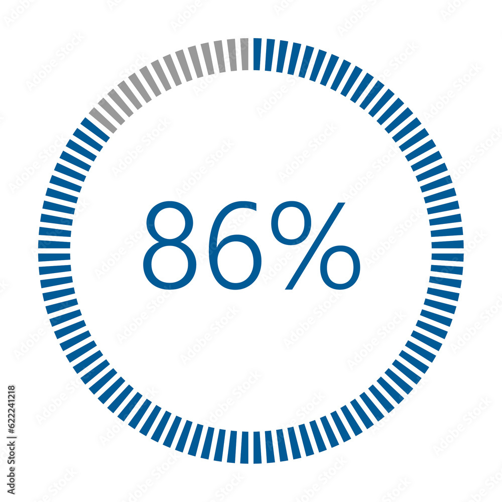 Poster 1-100 percentage meter for report progress, icon loader blue loader indicator.
