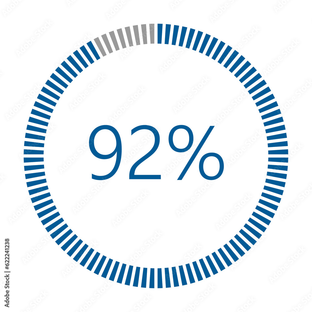 Poster 1-100 percentage meter for report progress, icon loader blue loader indicator.