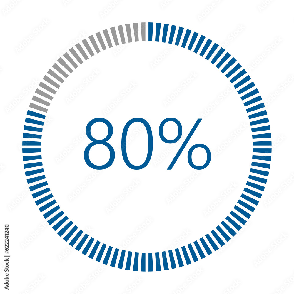 Poster 1-100 percentage meter for report progress, icon loader blue loader indicator.