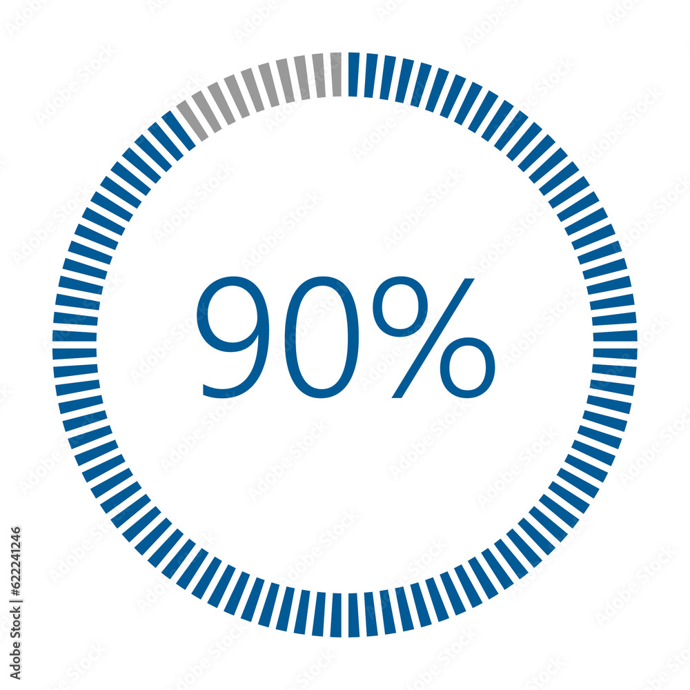 Poster 1-100 percentage meter for report progress, icon loader blue loader indicator.