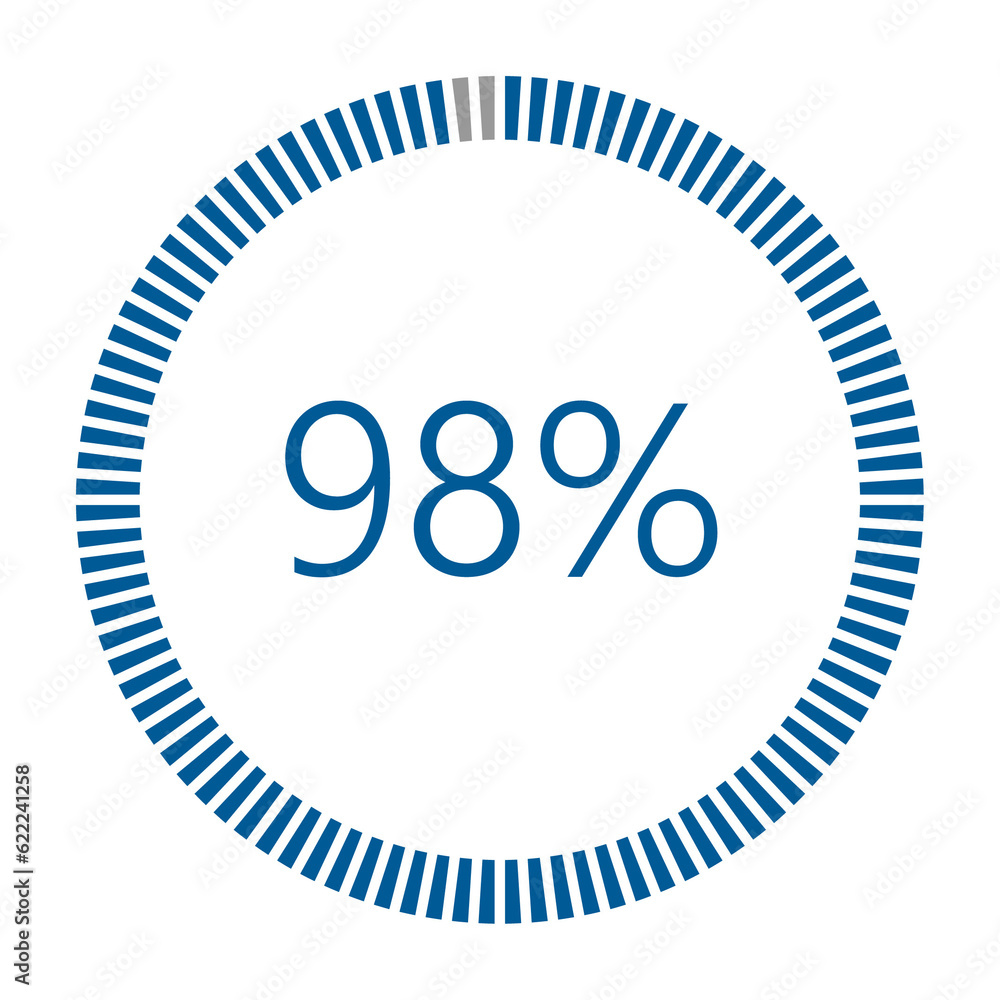Poster 1-100 percentage meter for report progress, icon loader blue loader indicator.