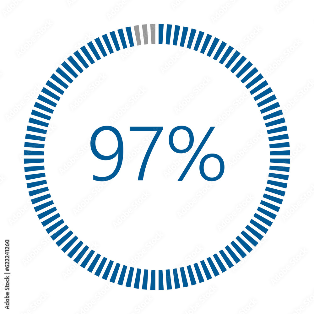 Poster 1-100 percentage meter for report progress, icon loader blue loader indicator.