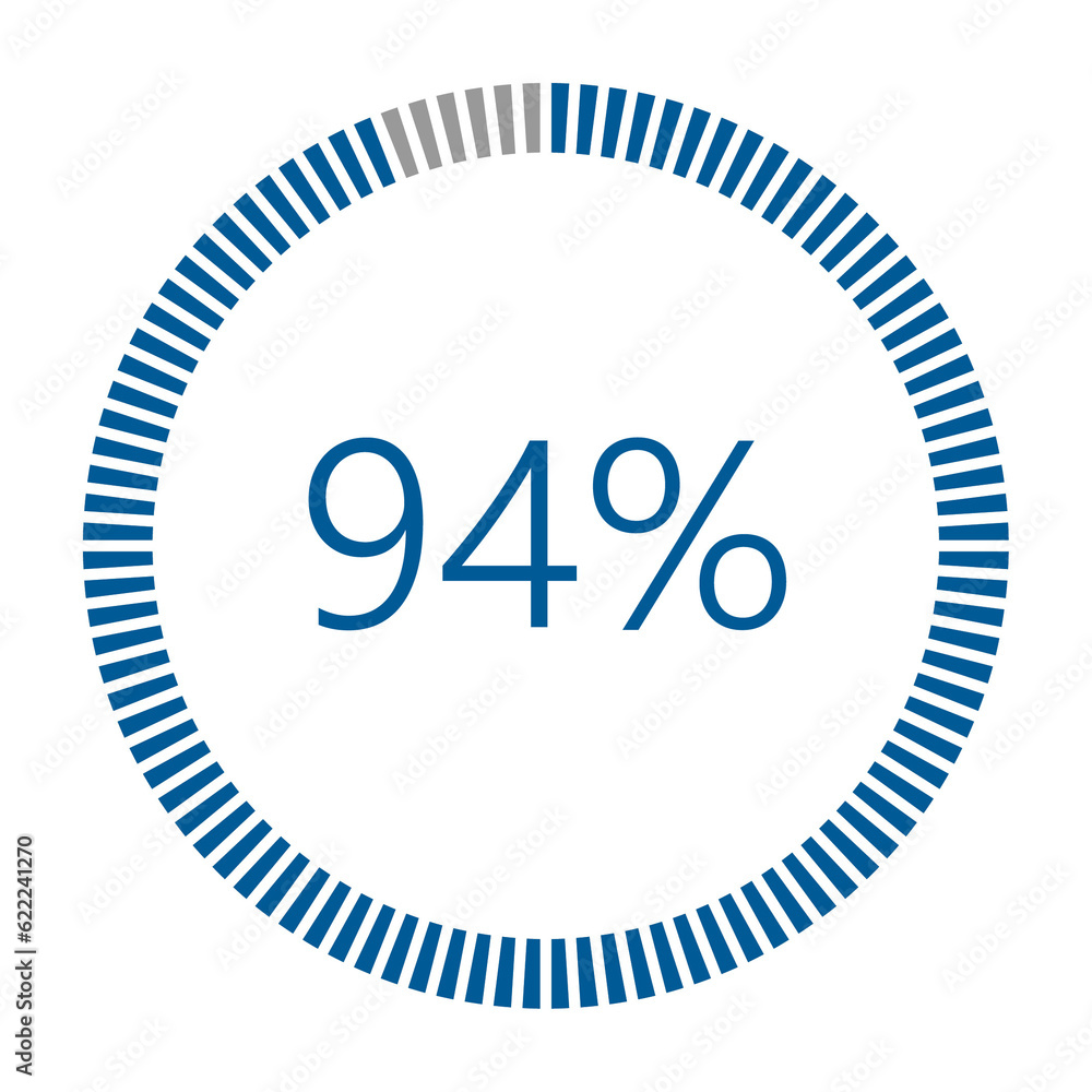 Poster 1-100 percentage meter for report progress, icon loader blue loader indicator.