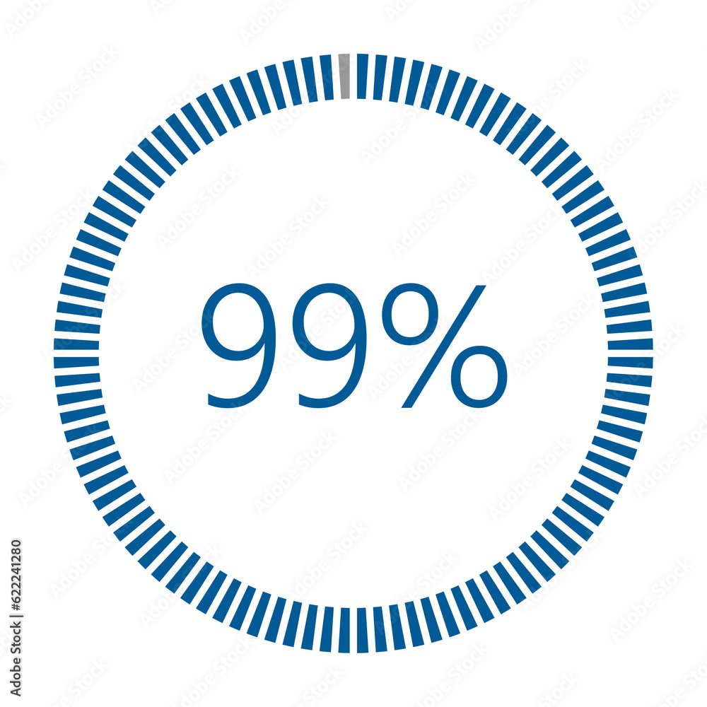 Poster 1-100 percentage meter for report progress, icon loader blue loader indicator.