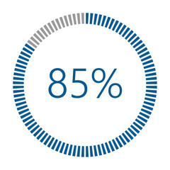 1-100 Percentage Meter for Report Progress, Icon loader Blue Loader Indicator.
