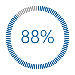 1-100 Percentage Meter for Report Progress, Icon loader Blue Loader Indicator.