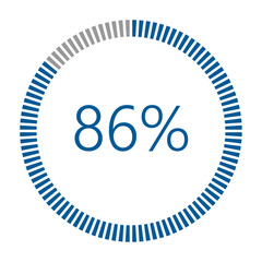 1-100 Percentage Meter for Report Progress, Icon loader Blue Loader Indicator.