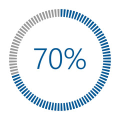 1-100 Percentage Meter for Report Progress, Icon loader Blue Loader Indicator.