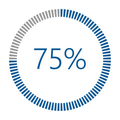 1-100 Percentage Meter for Report Progress, Icon loader Blue Loader Indicator.