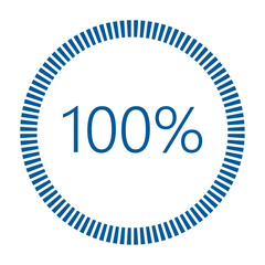 1-100 Percentage Meter for Report Progress, Icon loader Blue Loader Indicator.