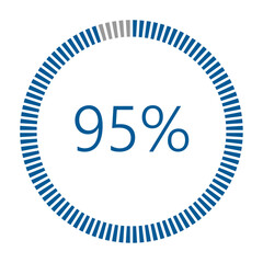 1-100 Percentage Meter for Report Progress, Icon loader Blue Loader Indicator.