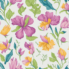 Modern collage of abstract flowers. Seamless pattern.