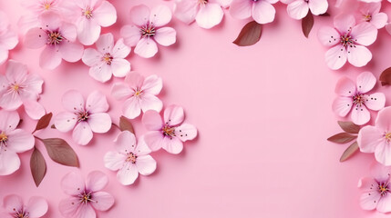 Fototapeta na wymiar Flower blossom pattern on pink background