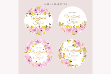 flower label image in vintage design