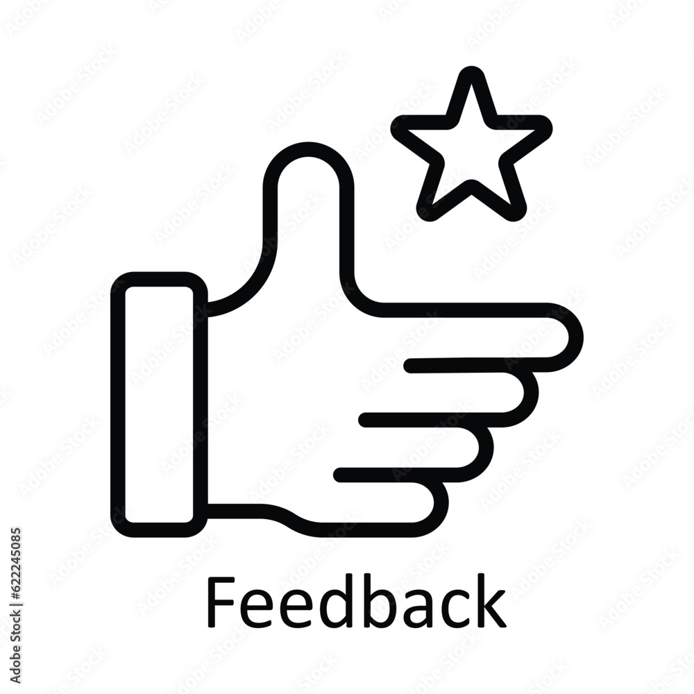 Poster feedback vector outline icon design illustration. user interface symbol on white background eps 10 f