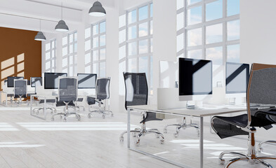 Modern office Cabinet.  3D rendering.   Meeting room