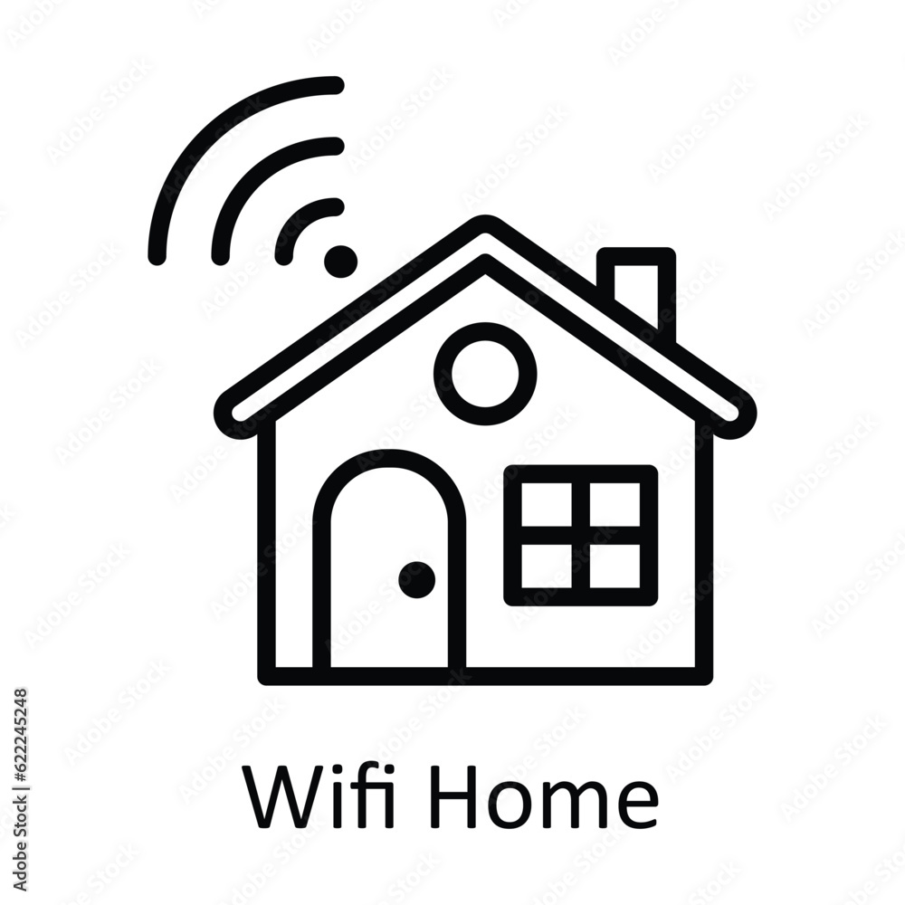Poster wifi home vector outline icon design illustration. user interface symbol on white background eps 10 