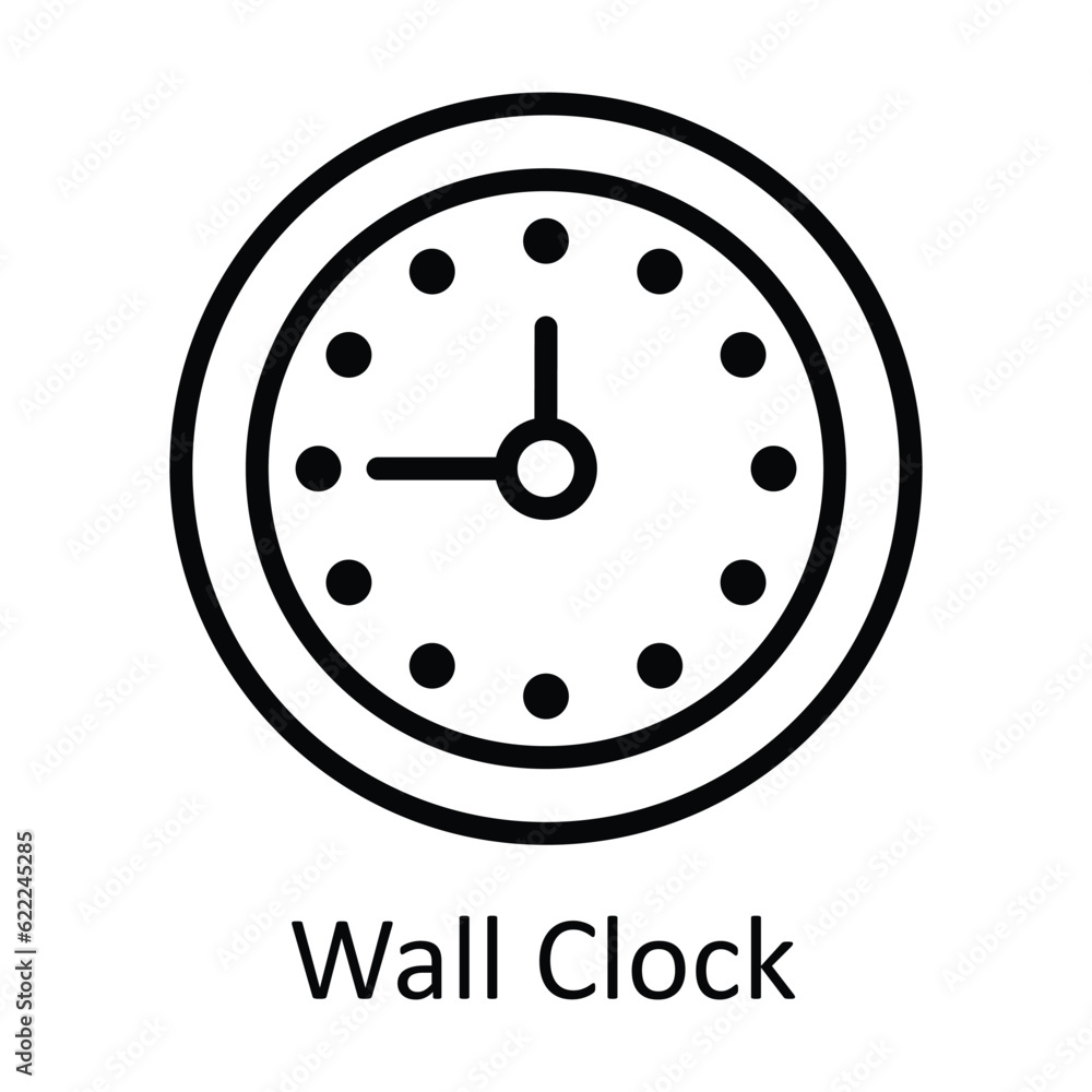 Aufkleber wall clock vector outline icon design illustration. user interface symbol on white background eps 10