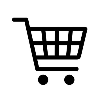 Shopping cart line art icon for apps and websites. trolley linear flat black & white symbol png file. editable stroke .vector illustration