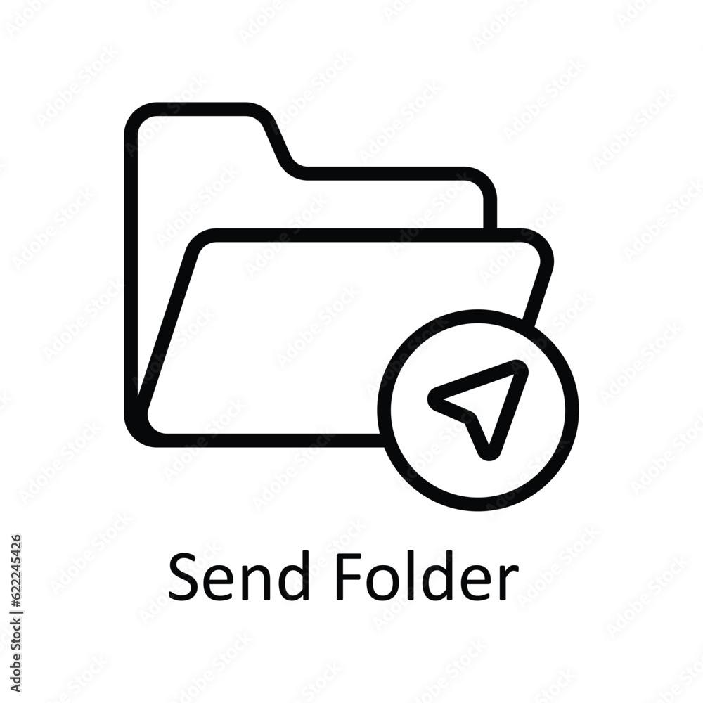 Poster send folder vector outline icon design illustration. user interface symbol on white background eps 1