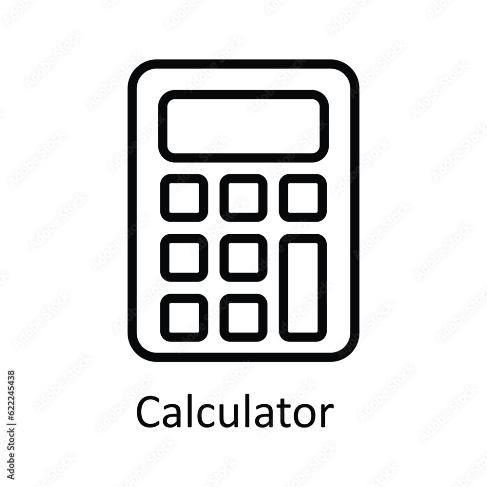 Poster calculator vector outline icon design illustration. user interface symbol on white background eps 10