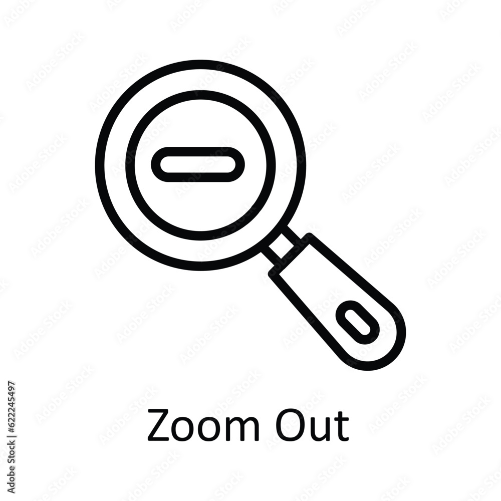 Poster zoom out vector outline icon design illustration. user interface symbol on white background eps 10 f