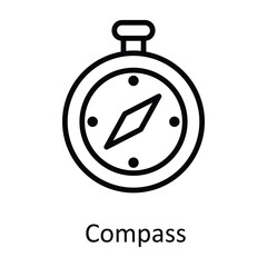 Compass Vector  outline Icon Design illustration. User interface Symbol on White background EPS 10 File