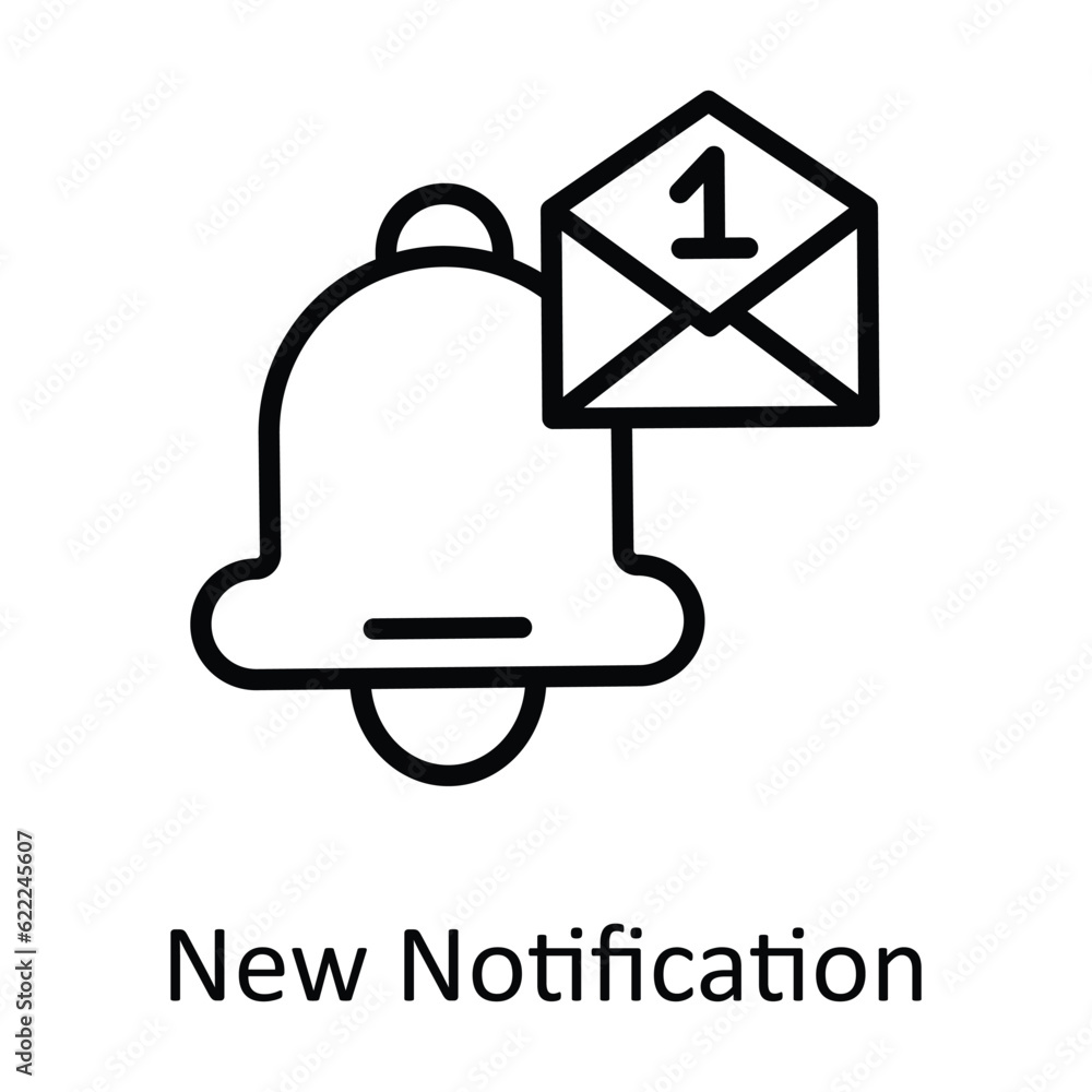 Aufkleber new notification vector outline icon design illustration. user interface symbol on white background 