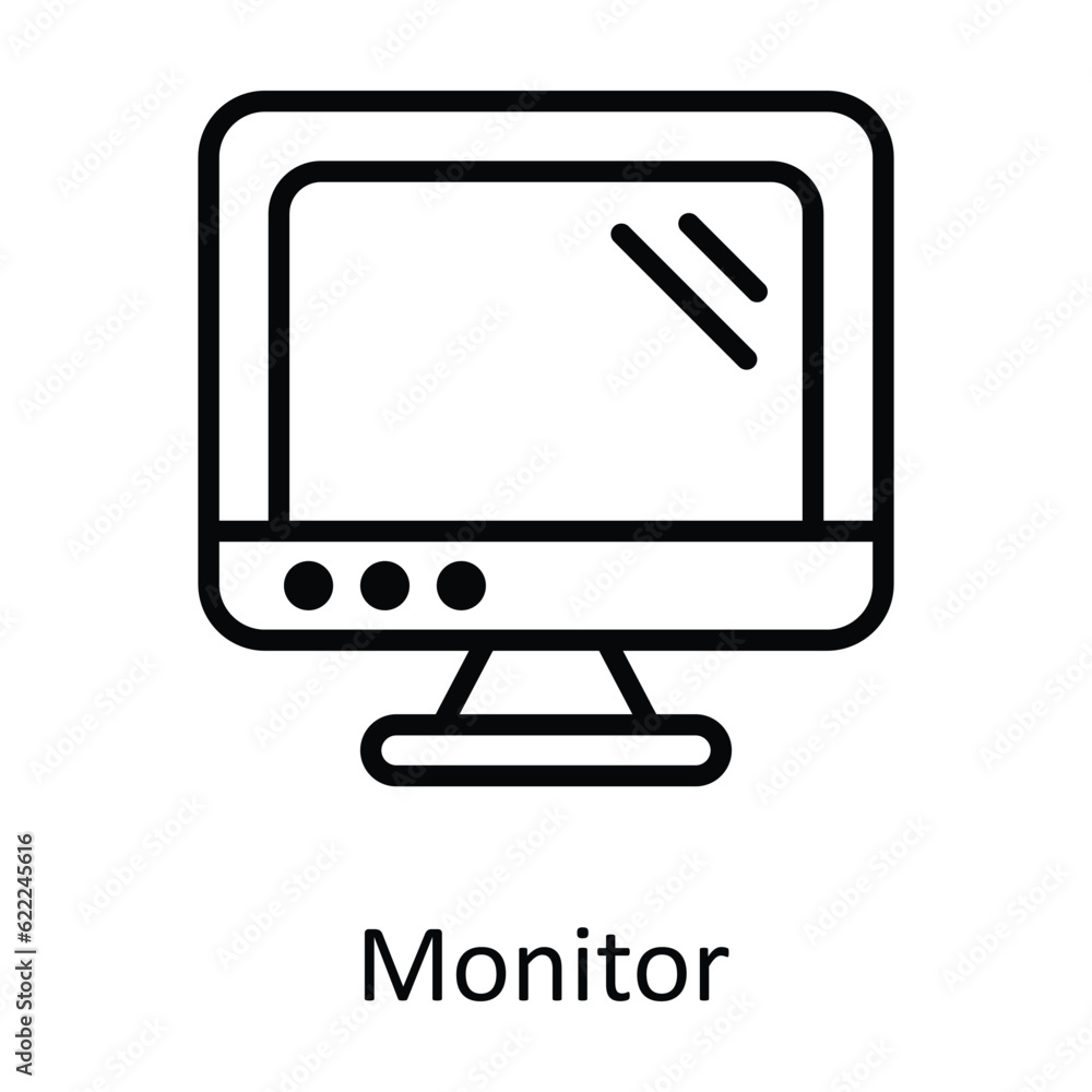 Poster monitor vector outline icon design illustration. user interface symbol on white background eps 10 fi