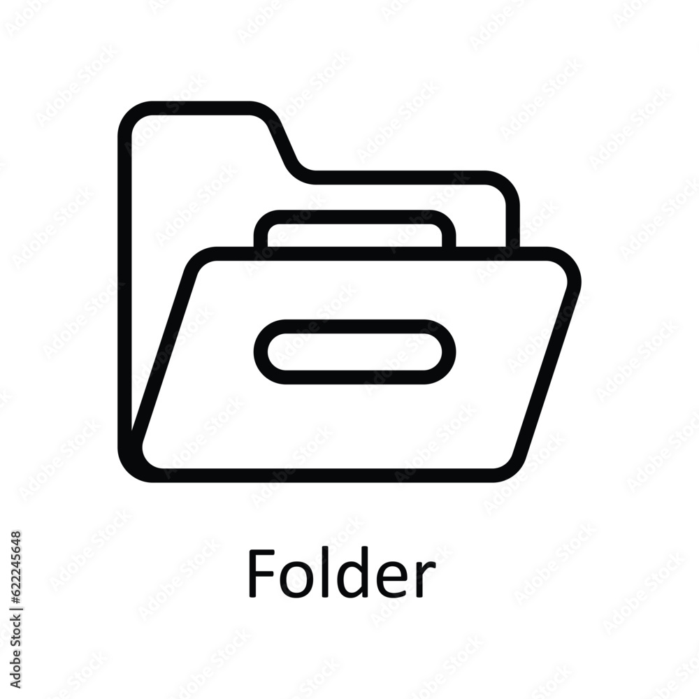 Poster folder vector outline icon design illustration. user interface symbol on white background eps 10 fil
