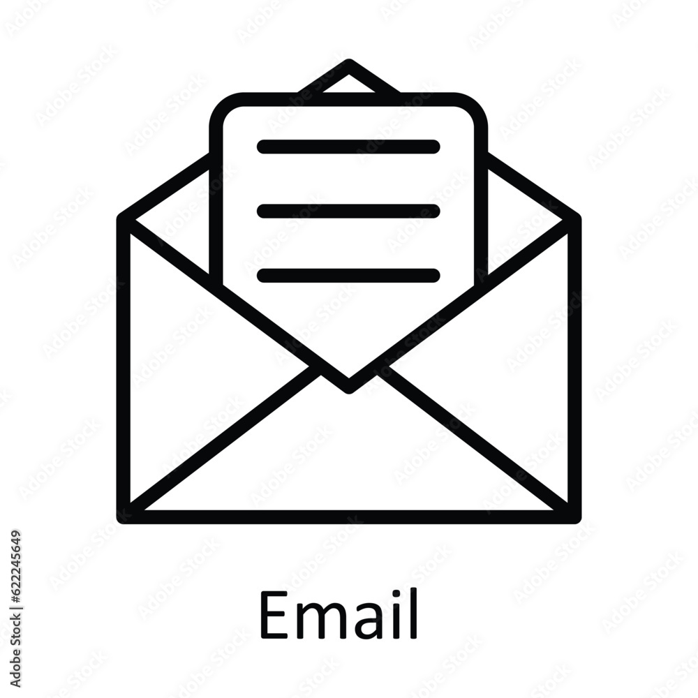 Aufkleber email vector outline icon design illustration. user interface symbol on white background eps 10 file