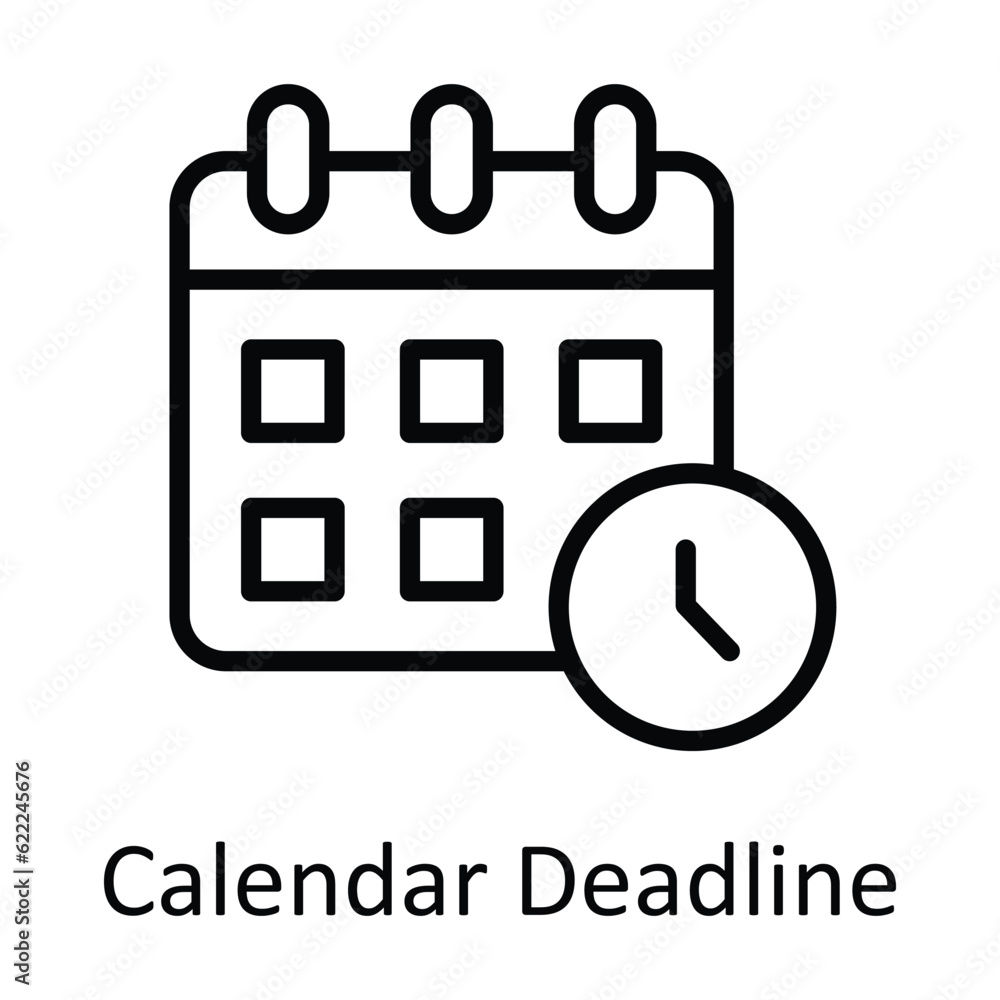 Poster calendar deadline vector outline icon design illustration. user interface symbol on white background