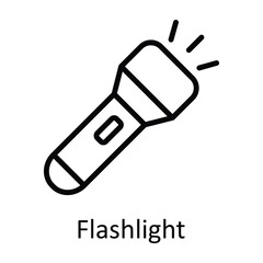 Flashlight Vector  outline Icon Design illustration. User interface Symbol on White background EPS 10 File